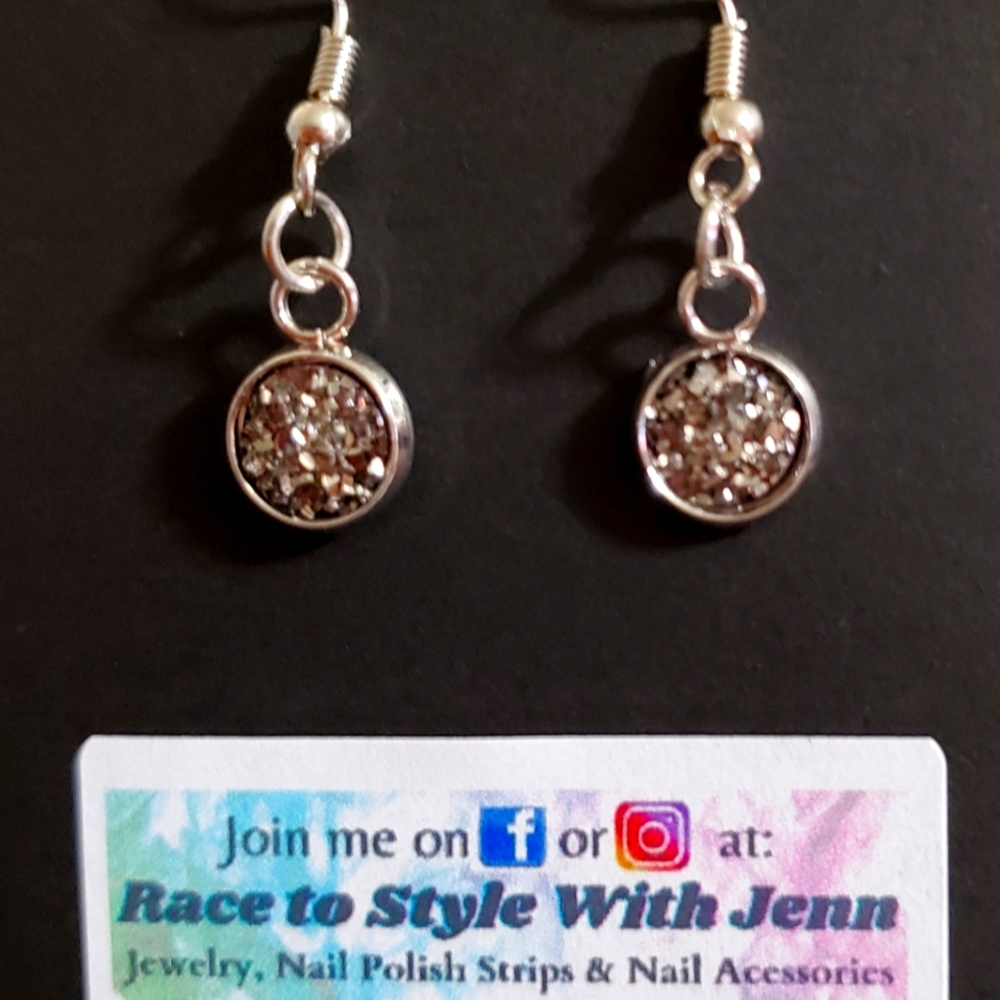 Crystal Earrings on Silver colored hooks